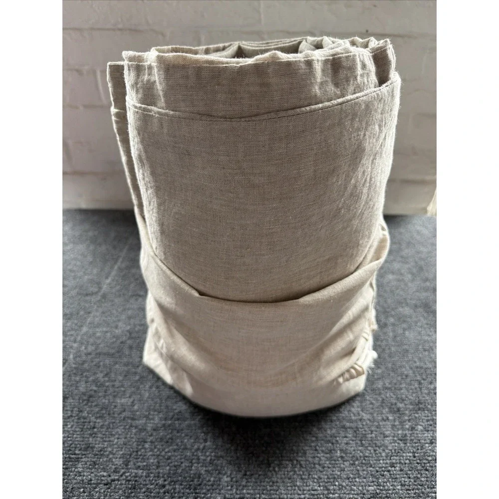 Quince European Linen Duvet Cover Set King/CK Sand Woven From 100% Flax. NWOT